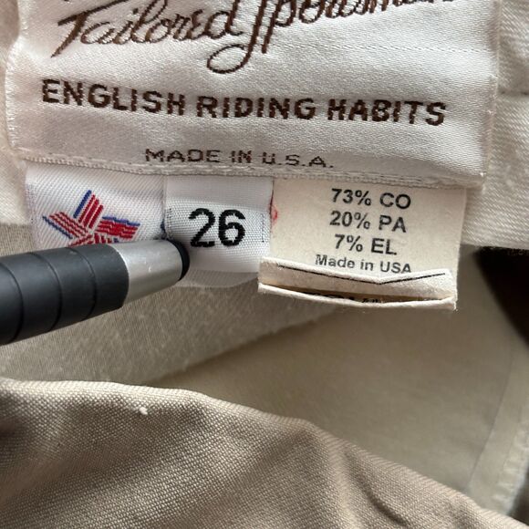 The Tailored Sportsman English Riding Habits Breeches Equestrian Beige 26 I215 - Picture 9 of 11